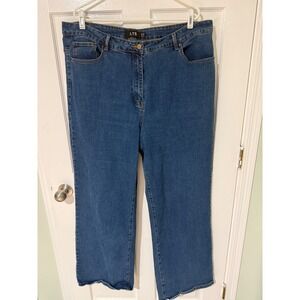 LTS Blue Wash Denim Wide Leg Jeans Size US 18
